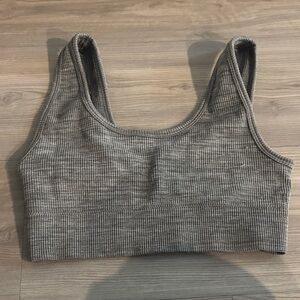 Gray Ribbed Crop Top
